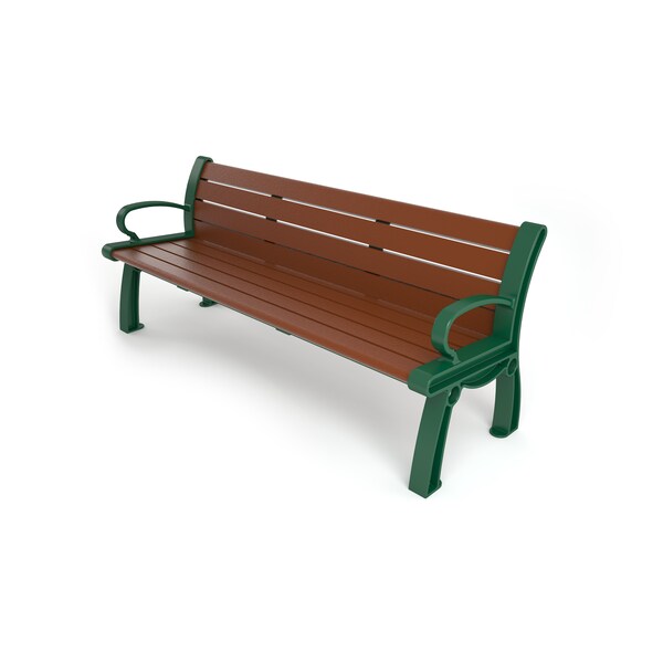 Brown 5' Heritage Bench with Green Frame